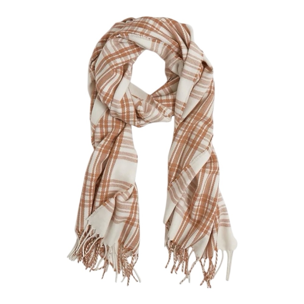 NWT J. Crew Classic Plaid Scarf, Fringe Preppy Fall Academia J.Crew Factory OS